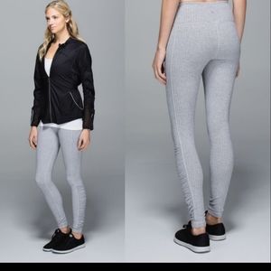 Lululemon Run: Turn Around Tight Heathered Herringbone Heathered Black White